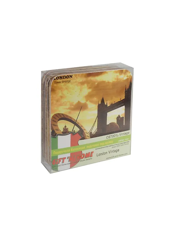 Набор подставок под кружку Лондон (4 шт) (CST001L-Vintage) (10х10см) Gift'n'Home 2366732 — 1