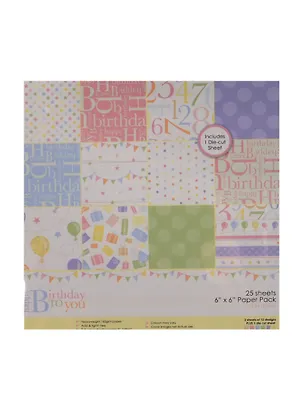 Бумага для скрапбукинга Happy Birthday... (11062706) (25л. х 12 дизайн.) (15,2х15,2см) (упаков 2475900