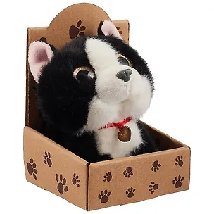Игрушка мягкая Котик черный в крафт коробке (12-01568-569) 2851635