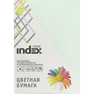 Бумага цветная «Index Color», бледно-зелёная, 100 листов, А4