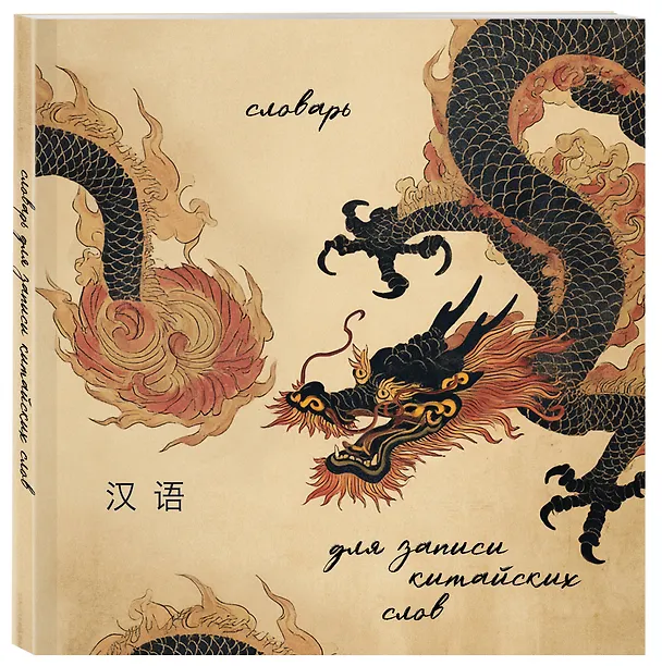 Книга Словарь для записи китайских слов (15х15 см) (Винтажный дракон) () — 5