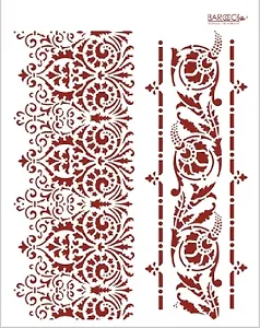 Трафарет пластиковый многоразовый Кружевные бордюры (20х25) (К07)