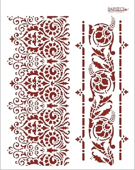 Трафарет пластиковый многоразовый Кружевные бордюры (20х25) (К07) 2319531