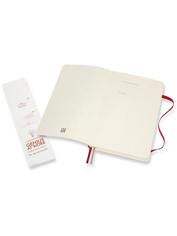 Книга для записей А5, 200 листов в линейку "Classic Soft Expanded Large", мягкая обложка, красный, резинка, 2 ляссе, Moleskine 255755 — 5