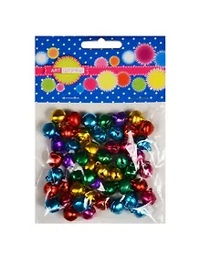 Набор декоративных бубенчиков 12мм 50шт микс цветов