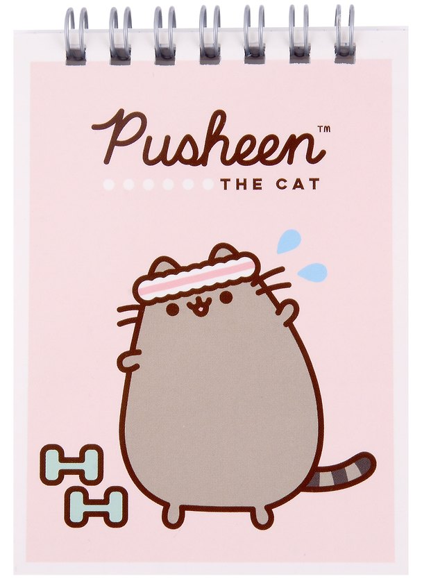 Блокнот А7 40л "Pusheen" евроспираль,выб.УФ-лак, ассорти 2983742 — 1