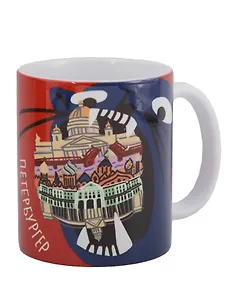 Кружка СПб Петербургер с котом (керамика) (330мл) (К2025-142)