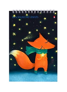 Блокнот А7 40л кл. "ПЛАНЕТЫ В КОСМОСЕ" бел.офсет, гребень, сплошн. УФ-лак