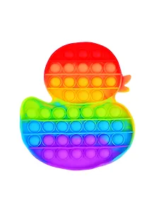 Поп ит. Игрушка-антистресс с пузырьками Радужная уточка (16,6х18,6 см) (JSC8132)