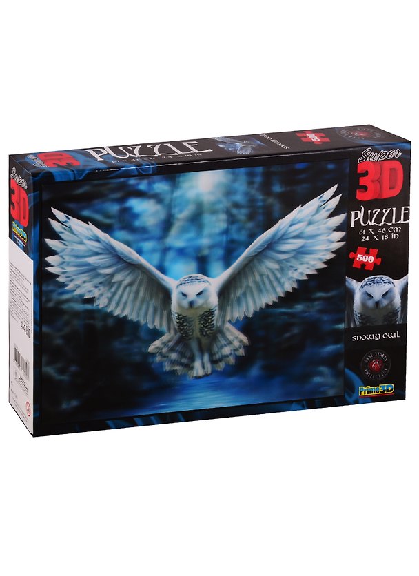 Пазл Super 3D, Ночной страж (Snowy Owl ) 500 эл.,61*46см. 10150 2712575 — 1