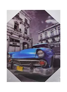 Постер 3D, Синий автомобиль (18х24) (00883)