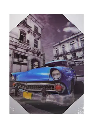Постер 3D, Синий автомобиль (18х24) (00883) 2424122