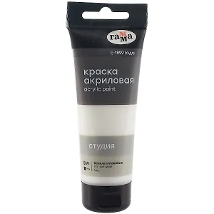 Краска акриловая художественная "Студия" 75мл, белила титановые, Гамма