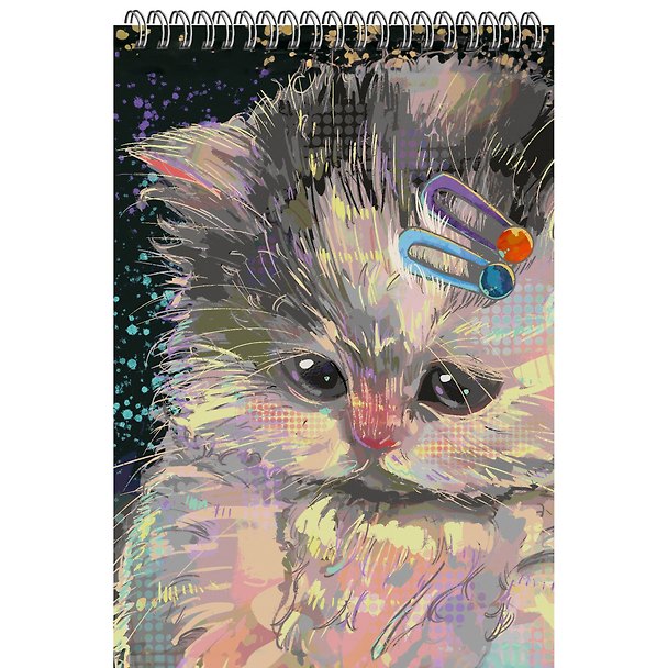 Блокнот А5 60л кл. "Милый котик (Эксклюзив)" гребень, мел.картон 3042797 — 1
