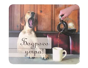 Сувенир Магнит Бодрого утра! винил (пакетик с европодвесом) Т-3252