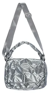 Сумочка стеганая Travel серая (ПВХ) (22х18) (12-11729-B012)