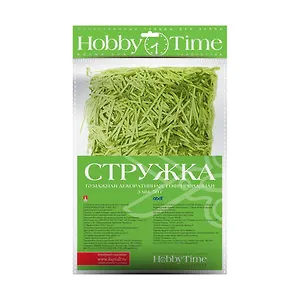 Набор для творчества, HOBBY TIME, Гофрированная, декоративная бумажная стружка 3мм, 50гр., салатовый 2-512/05