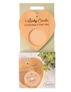 Набор чайных свечей с подсвечником Сердце Lucky Candle (4 штуки)