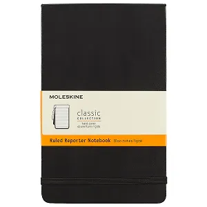 Книга для записей Moleskin Reporter, твёрдая обложка, чёрная, 120 листов, А5