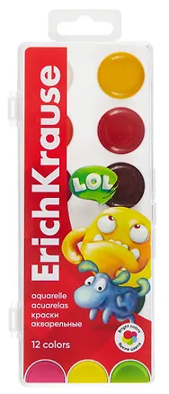 Краски акварельные 12 цветов "Jolly Friends", Erich Krause 3101349