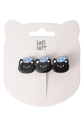 Заколка Котики с рыбкой черные (пластик) (5см) (12-Ava-7) (Lafilaf) 3125120