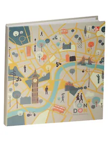 Ежедневник недат. А5 128л "Графика. Карта Лондона" интегр. обл, мат.лам., Listoff