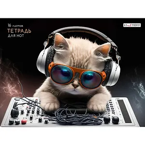 Тетрадь для нот Listoff, "Король вечеринки", А4, 16 листов