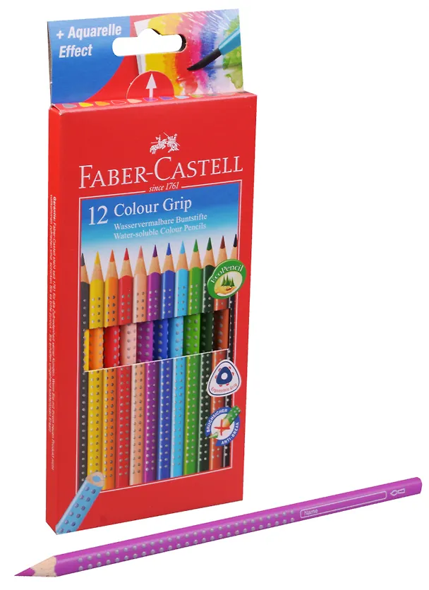 Карандаши цветные «Grip», Faber-Castell, 12 цветов 213989 — 1