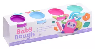 Тесто для лепки "BabyDough". Набор 4 цвета (фиолетовый, мятный, розовый, нежно-голубой) — 2988969 — 1