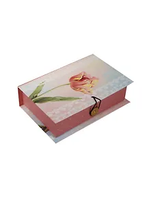 Шкатулка-книга с пуговицей картон S Тюльпан (18х12х5см) (39464)