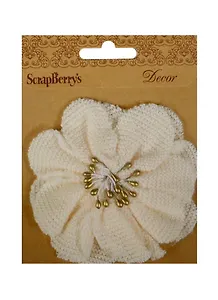 Украшение Цветок из ткани БЕЖЕВЫЙ SCB 1202005