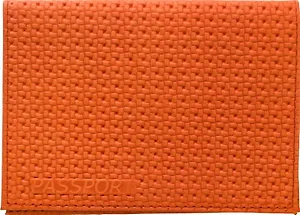 Обложка для паспорта нат.кожа, (рыжая, коричневая) ассорти, плетёнка, тип 3, Спейс