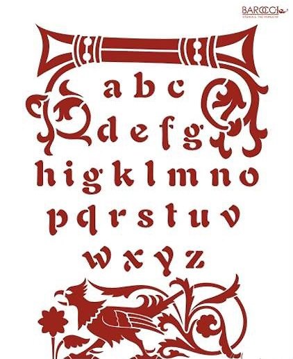 Трафарет пластиковый многоразовый Алфавит лат. Петух (20х25) (А007) 2284505 — 1