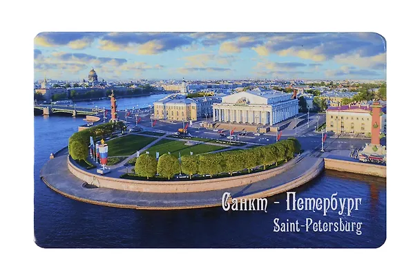 Магнит СПб Стрелка Васильевского острова (9х5,5) (винил) (МВ2021-047) 2844525 — 1