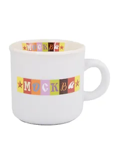 Кружка матовая маленькая Объемные буквы, белая (фарфор) (100мл) (Москва) (066-SM-19-W)