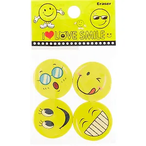 Набор ластиков «Смайлы», 4 штуки