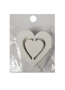 Заготовка из дерева, сердце, 3 шт, 10*3 см, белое (11-00410-15-51W)