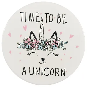 Подставка под кружку Кошечка-единорог (керамика) (11 см) (ПВХ бокс)