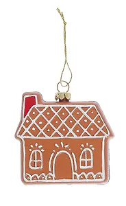 Новогоднее подвесное украшение Пряничный Домик (пластик) (ПВХ бокс) (8см) (12-09305-N13)