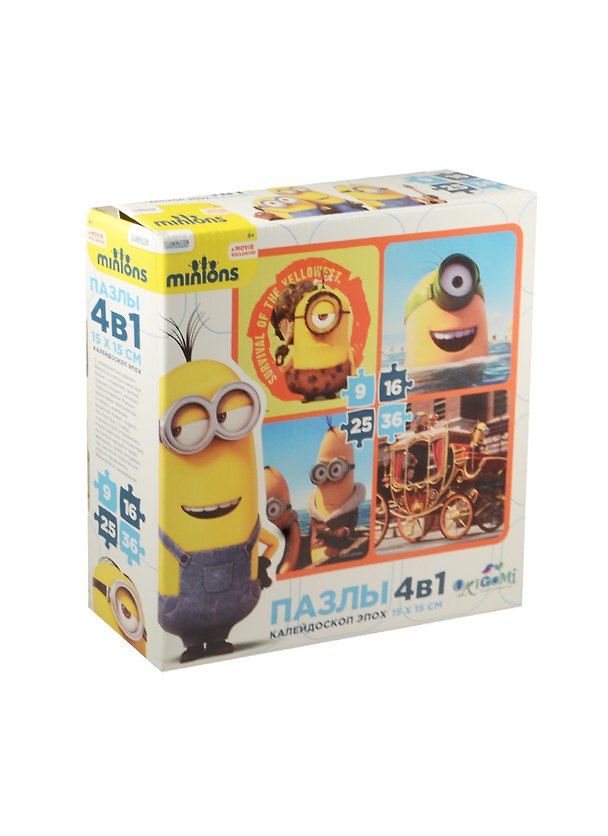 Паззл Оригами 4в1 9-16-25-36эл 15*15см Серия Minions Калейдоскоп эпох 01705 2481229 — 1
