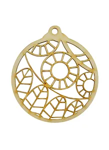 Фигурка-подвеска Новогодний шарик-41 (151919) (90х90х3мм) (игрушка из дерева) (упаковка)