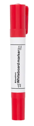 Маркер для доски красный, двусторонний, пулевидный 3мм/скошенный до 5мм, Goodmark 3048929