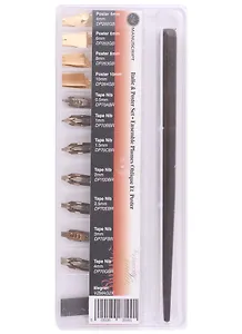 Держатель для пера с 11 перьями "Italic & Poster" пласт.пенал, Manuscript