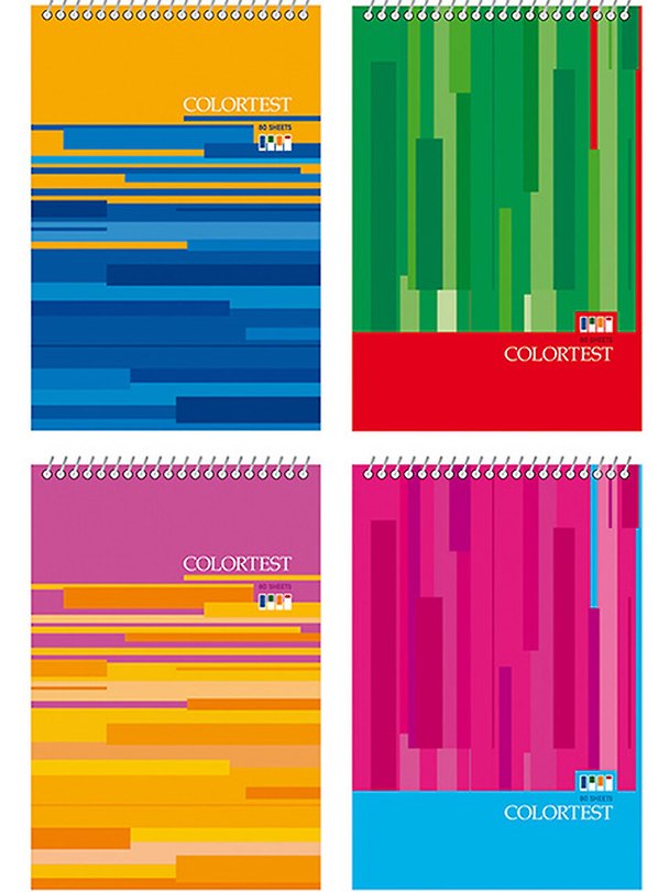 Блокнот А6 80 листов клетка "Color test" картонная обложка, гребень 238680 — 1