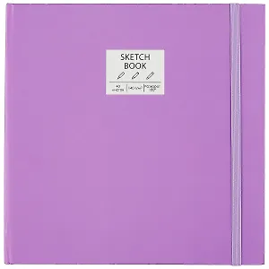 Скетчбук 195*195 40л "Free hand. No. 5" фиолетовый, гладкая бумага, 140г/м2, тв.обложка, резинка