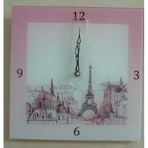 Сувенир Феникс Часы настенные 30*30см из стекла 27804