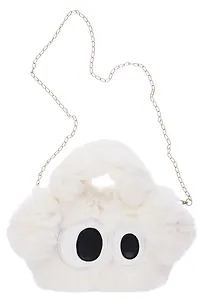 Сумка плюшевая Глазки (белая) (25х15) (12-38092-202405-B6)