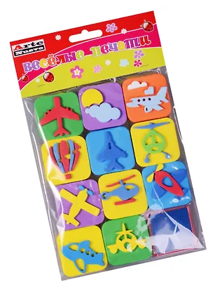 Набор для детского творчества Arte Nuevo Веселые печати Самолетики, подушечка с чернилами+веселые штампы 2579361