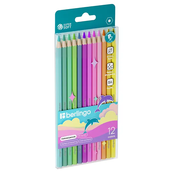 Карандаши цветные Berlingo, "SuperSoft. Pastel", 12 цветов 2876962 — 3