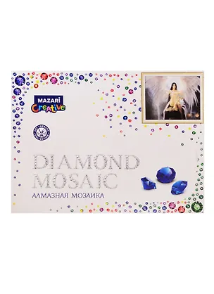 Алмазная мозаика MAZARI  Девушка-Ангел, 30х40 см (рама 33х43см)  ,1 дизайн, частичная выкладка, стразы разного размера 2796502